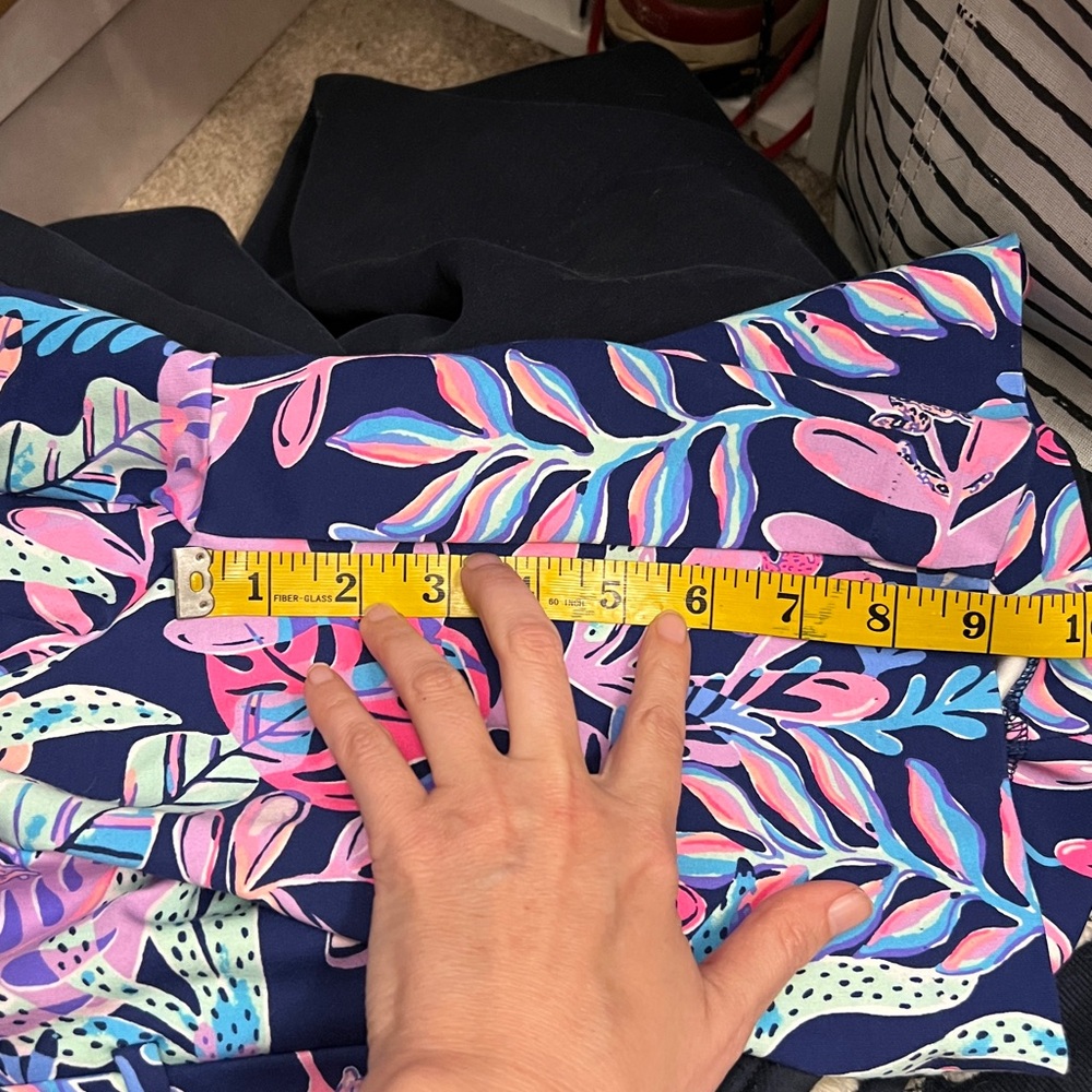 Lilly Pulitzer Vibrant Pink and Blue Leaf Print Shorts - Picture 7 of 7
